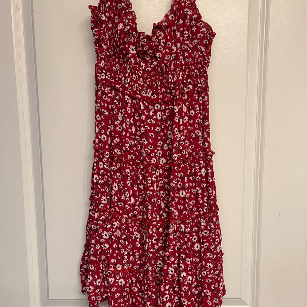 SHEIN Red Floral Mini Dress